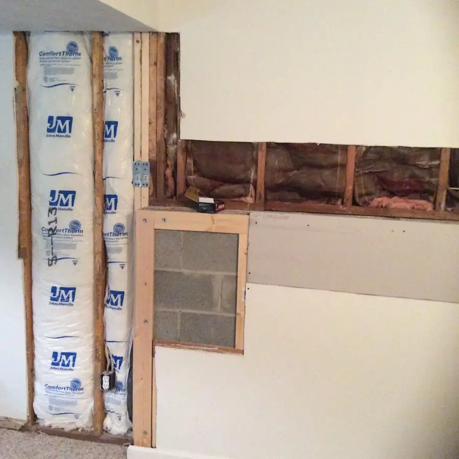 Wall insulation replacement during Basement Flood Cleanup in Berkley